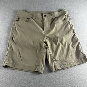 prAna Shorts Mens 35 Khaki Breathe Performance Hiking Golfing Wicking Outdoor 8"